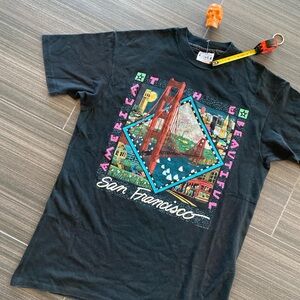 80s San Fransisco bay bridge art shirt sz L